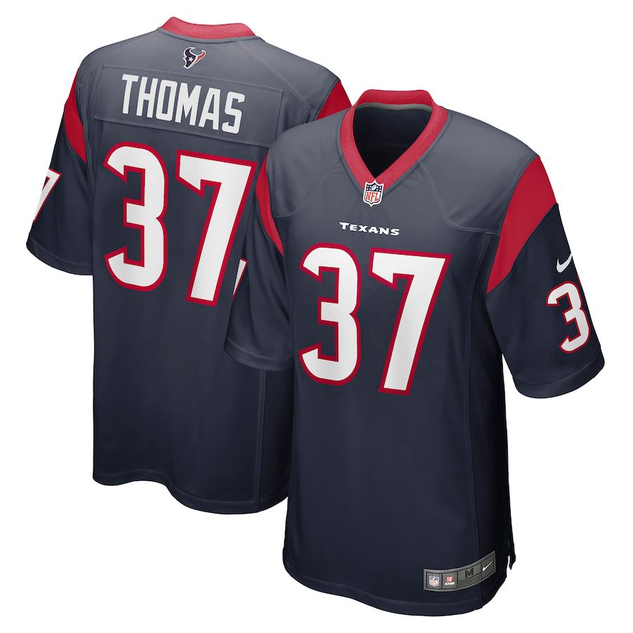 Men Houston Texans 37 Tavierre Thomas Nike Navy Game Player NFL Jersey